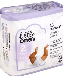 Little Ones Nappies S2 4-8kg 18pk