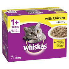 Whiskas Chicken Favorite's In Gravy Wet Cat Food Pouches 12 x 85g
