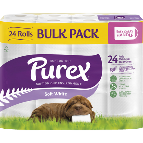 Purex Soft White 2 Ply Toilet Rolls 24pk