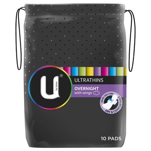 U By Kotex Ultra Thins Pads Overnight With Wings