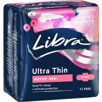 Libra Ultra Thin Super Pads Wings 12pk