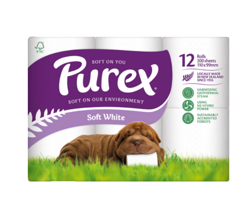 Purex Soft White 2 Ply Toilet Rolls 12pk