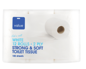 Value White 2ply Toilet Tissue 12pk
