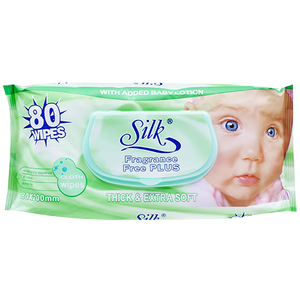 Silk Baby Wipes Thick Fragrance Free 80a
