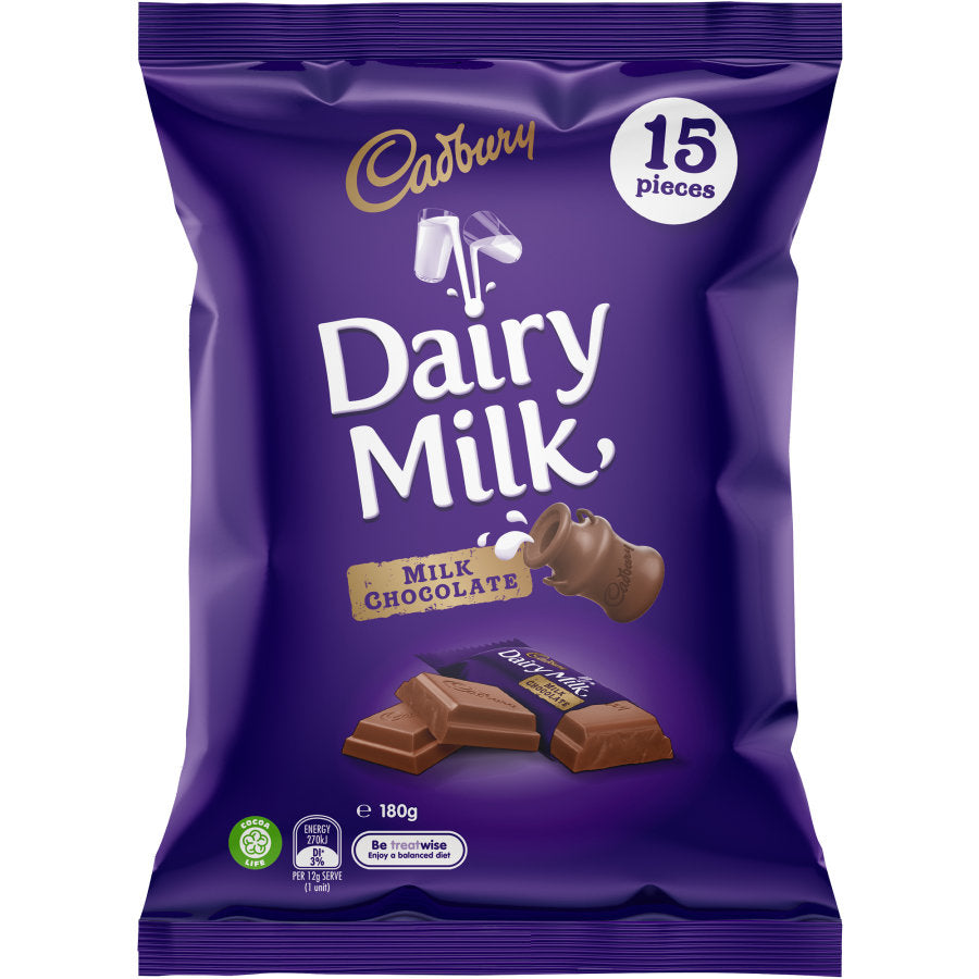 Cadbury Treat Size Chocolates Dairy Milk 180G