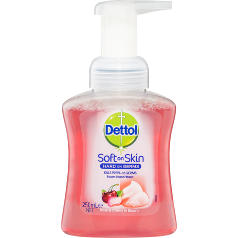 Dettol Antibacterial Rose & Cherry Foaming Hand Wash Pump 250ml