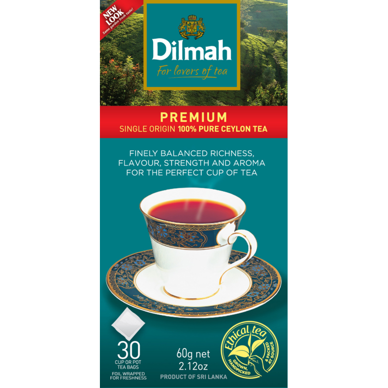 Dilmah Premium Single Origin 100% Pure Ceylon Tea Bags 30pk