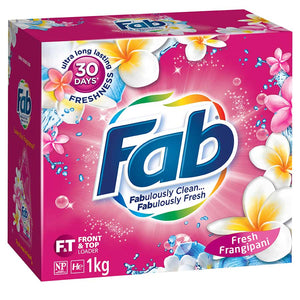 Fab Laundry Powder Frangipani Front & Top