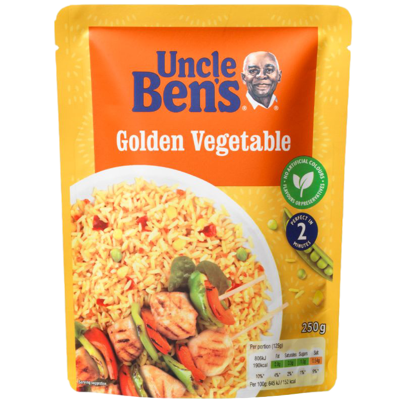 Uncle Ben's Golden Vegetable Microwave Rice Pouch 250g