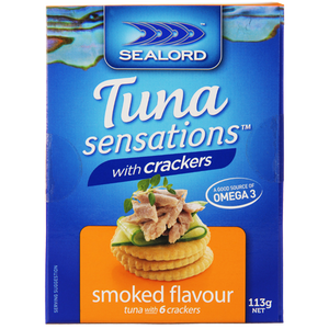 Sealord Tuna Sensations Tuna Smoked Flavour With Crackers 113g