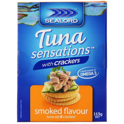 Sealord Tuna Sensations Tuna Smoked Flavour With Crackers 113g