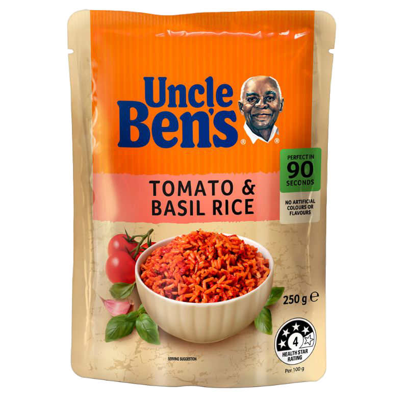 Uncle Ben's Tomato & Basil Microwave Rice Pouch 250g