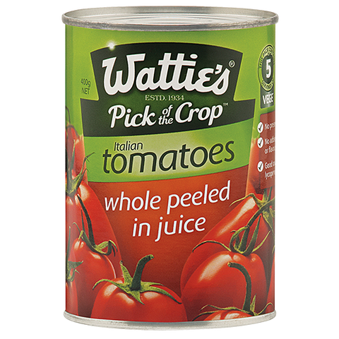 Wattie's Tomatoes Italian Whole Peeled In Juice 400g