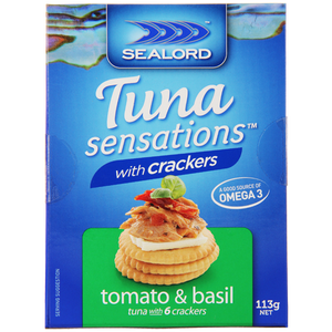 Sealord Tuna Sensations Tuna with Crackers Tomato & Basil 113g
