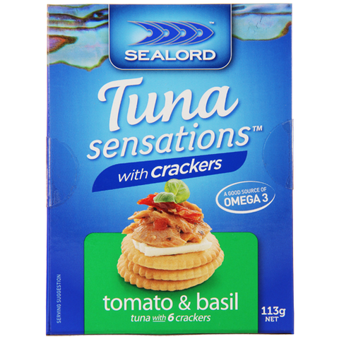 Sealord Tuna Sensations Tuna with Crackers Tomato & Basil 113g