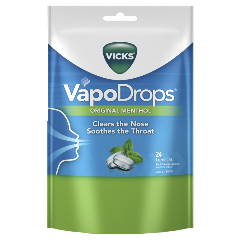 Vicks VapoDrops Original Menthol Lozenges 24pk