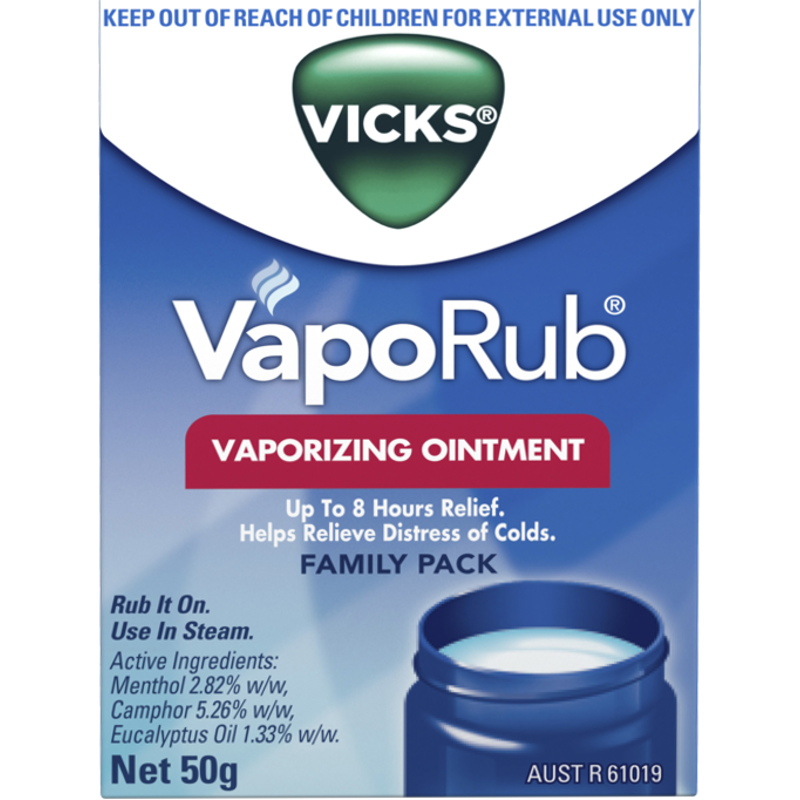 Vicks VapoRub Vaporizing Ointment Decongestant Chest Rub 50g